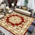 Sikunuo | Retro Living Room Rug Multicolor Floral Indoor Rug Polypropylene Pet-Friendly Washable Easy Care Rug