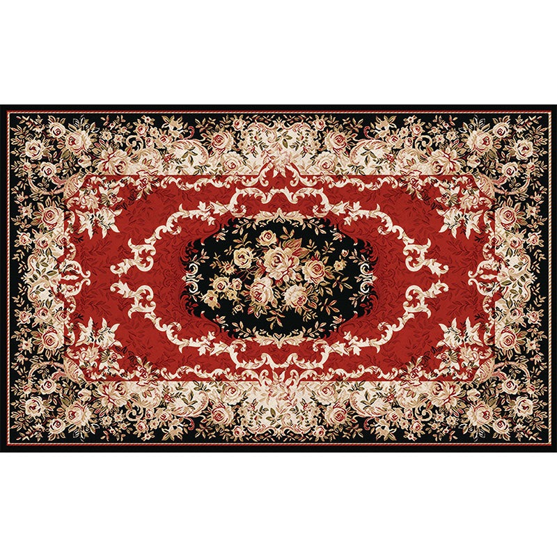 Sikunuo | Southwestern Living Room Carpet Multicolored Floral Pattern Area Rug Polyester Non-Slip Back Easy Care Rug