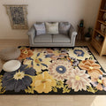 Sikunuo | Americana Floral Pattern Rug Multicolored Polypropylene Area Rug Pet Friendly Machine Washable Indoor Rug for Living Room
