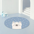 Sikunuo | Relaxing Cartoon Print Rug Multi-Color Polyester Rug Non-Slip Machine Washable Easy Care Rug for Kids