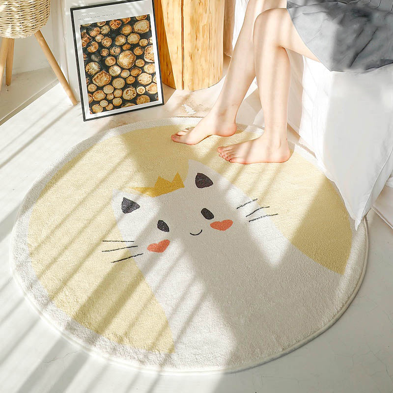 Sikunuo | Sweet children's room carpet Multicolor Cartoon area rug Synthetic Non-slip Pet-friendly Indoor carpet