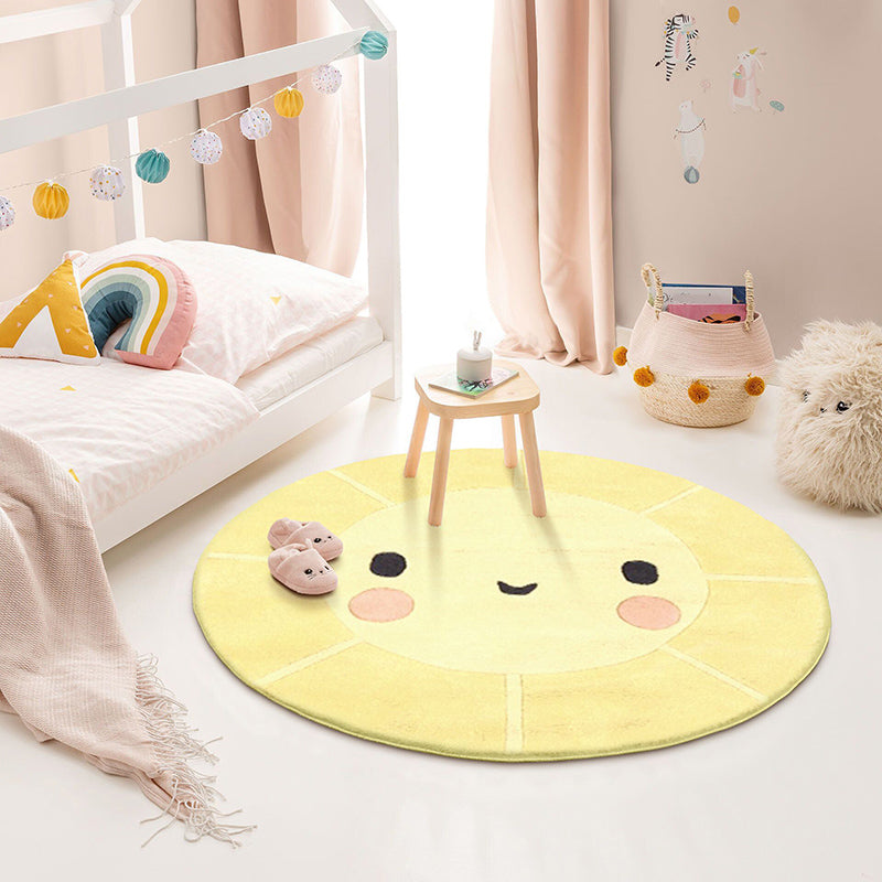 Sikunuo | Casual Multicolored Pretty Rug Polypropylene Fairy Rug Indoor Carpet Non-slip Backing Washable Rug for Children's Room
