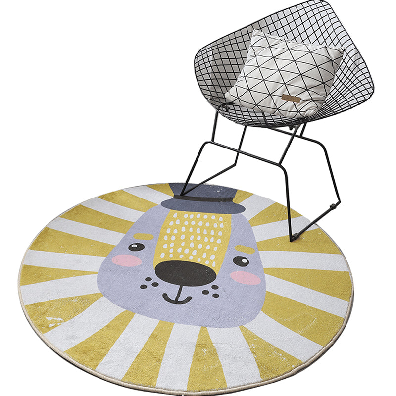 Sikunuo | Simple Decoration Mat Multicolored Cartoon Rug Polyester Pet-Friendly Non-Slip Back Mat