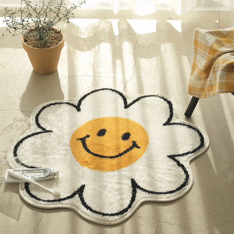 Sikunuo | Irregular Shape Flower-rich Carpet Multicolored Designer Carpet Synthetic Non-slip Back Pet-friendly Carpet for Children