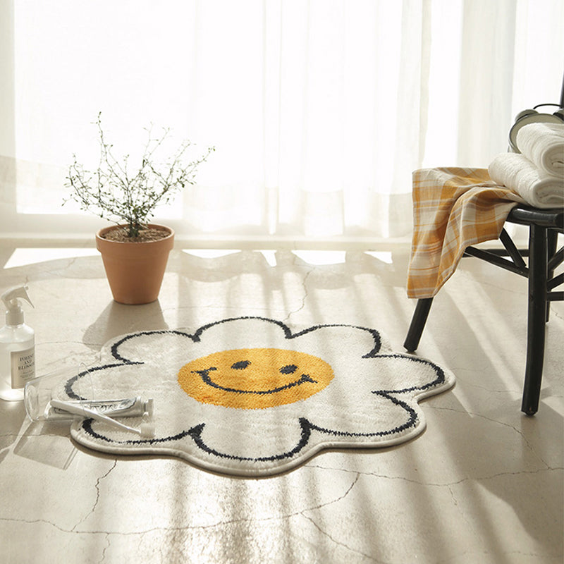Sikunuo | Irregular Shape Flower-rich Carpet Multicolored Designer Carpet Synthetic Non-slip Back Pet-friendly Carpet for Children