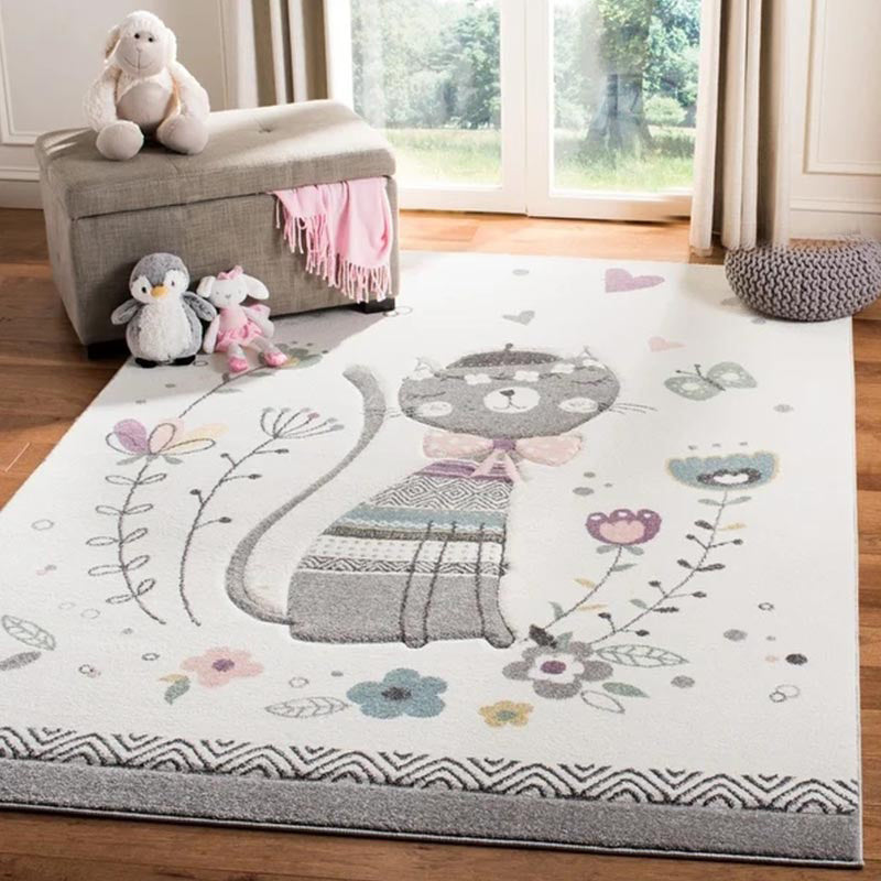 Sikunuo | New children's carpet Multi-colored Cartoon Indoor carpet Synthetic Non-slip Stain-resistant Washable carpet