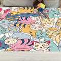 Sikunuo | Funny Children's Room Carpet Multicolored Cartoon Print Carpet Synthetic Non-Slip Back Easy Care Carpet