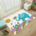 Sikunuo | Multicolored Children's Room Rug Calming Fairy Tale Rug Polyester Non-Slip Machine Washable Living Room Rug