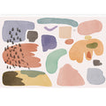 Sikunuo | Lovelij Kids Room Rug Multi Color Cartoon Pattern Rug Polyester Non-Slip Stain Resistant Rug