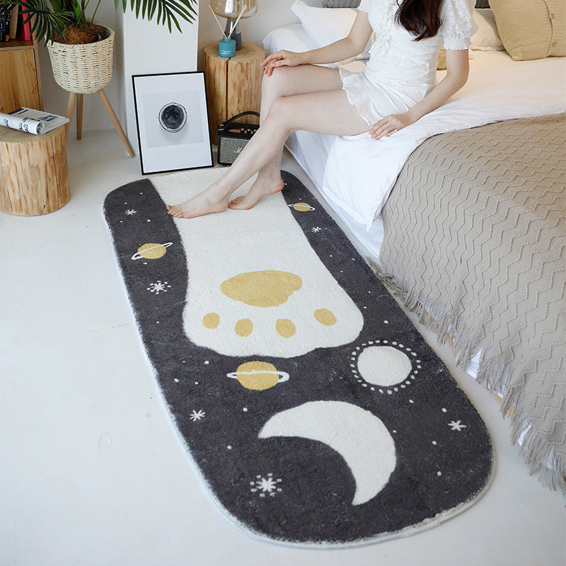 Sikunuo | Multicolored Relaxation Carpet Synthetic Area Rug Non-slip Machine Washable Carpet for the Children's Room