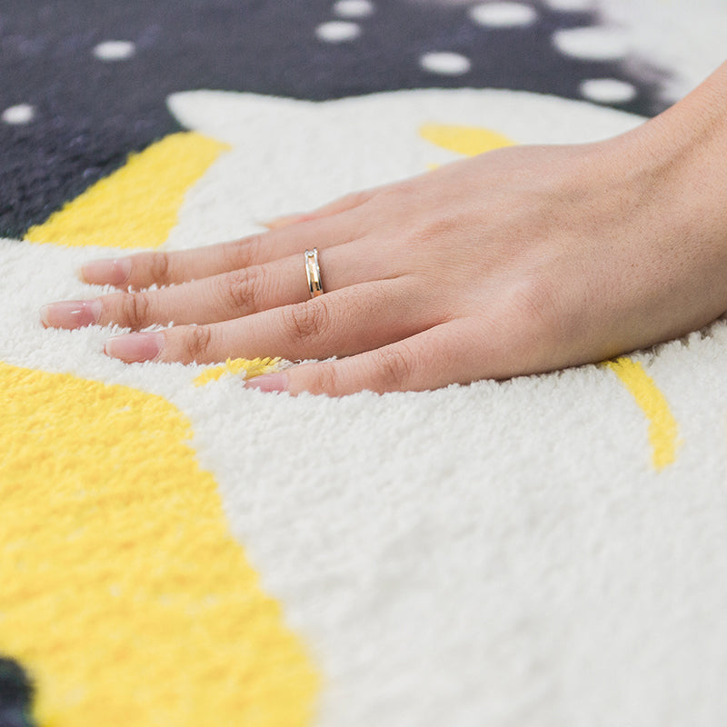 Sikunuo | Multicolored Relaxation Carpet Synthetic Area Rug Non-slip Machine Washable Carpet for the Children's Room