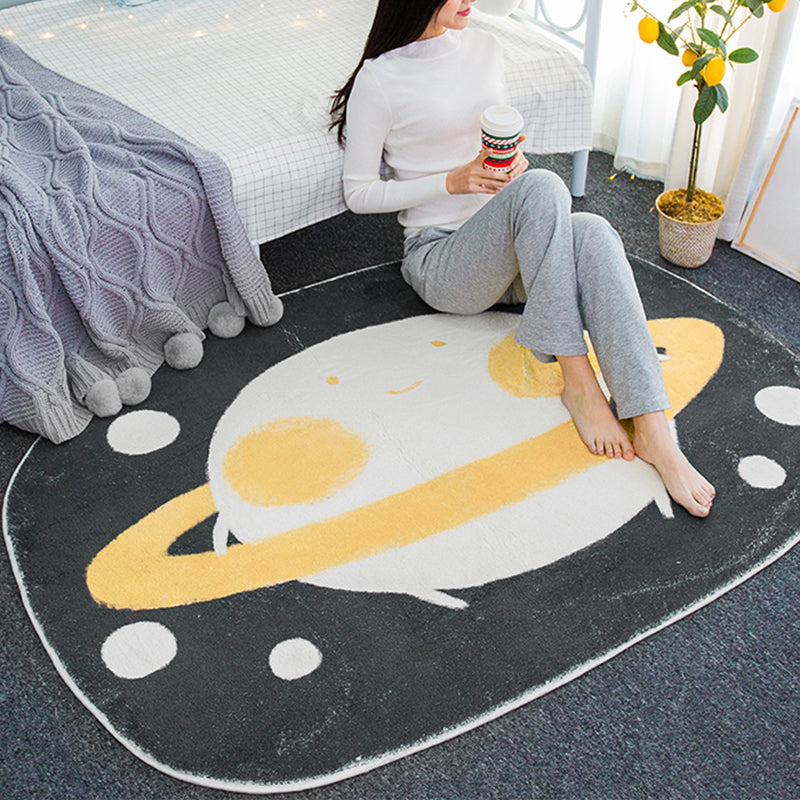 Sikunuo | Multicolored Relaxation Carpet Synthetic Area Rug Non-slip Machine Washable Carpet for the Children's Room
