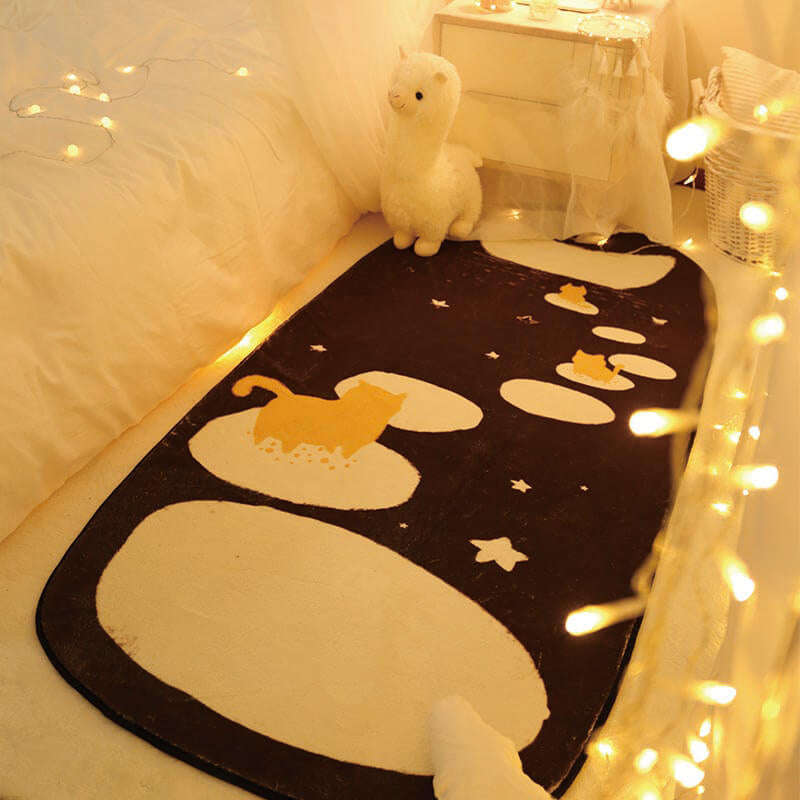 Sikunuo | Multicolored Relaxation Carpet Synthetic Area Rug Non-slip Machine Washable Carpet for the Children's Room