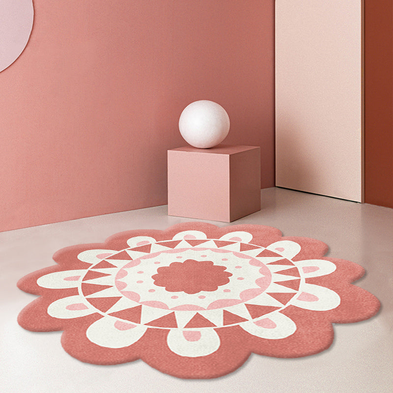 Sikunuo | Irregular Shape Cartoon Rug Multicolor Funky Area Rug Synthetic Pet-Friendly Non-Slip Backing Rug for Room
