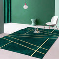 Sikunuo | Luxury Living Room Rug Multicolor Geo Printed Indoor Rug Polypropylene Non-Slip Pet-Friendly Rug