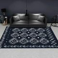 Sikunuo | Modern geometric patterned rug multicolored polyester carpet anti-slip backing pet-friendly indoor rug for living room