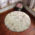 Sikunuo | Unique geometric print rug Multicolored polyester rug Non-slip backing Machine washable indoor rug for the bedroom