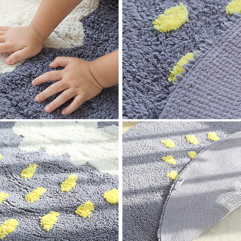 Sikunuo | Beautiful Children's Room Rug Multicolor Cartoon Rug Cotton Non-Slip Floor Washable Rug
