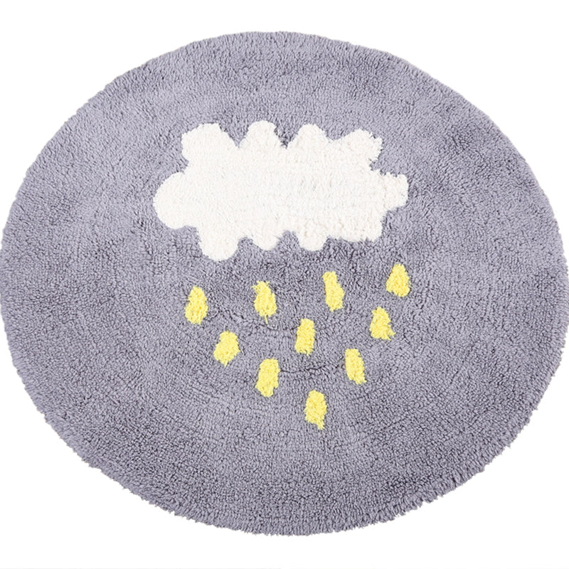 Sikunuo | Beautiful Children's Room Rug Multicolor Cartoon Rug Cotton Non-Slip Floor Washable Rug