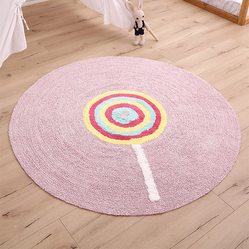 Sikunuo | Colorful Lollipop Print Rug made of Cotton, Comfort Rug, Pet-friendly, Washable, Easy to Care, Rug for Kids