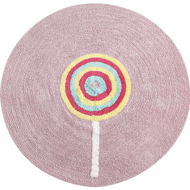 Sikunuo | Colorful Lollipop Print Rug made of Cotton, Comfort Rug, Pet-friendly, Washable, Easy to Care, Rug for Kids