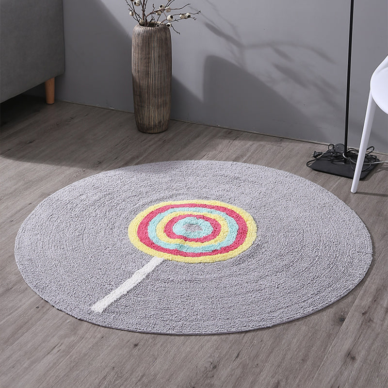 Sikunuo | Colorful Lollipop Print Rug made of Cotton, Comfort Rug, Pet-friendly, Washable, Easy to Care, Rug for Kids