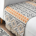 Sikunuo | Western Bedroom Rug Multicolored Geometric Print Rug Polyester Handwoven Pet-Friendly Area Rug with Fringes
