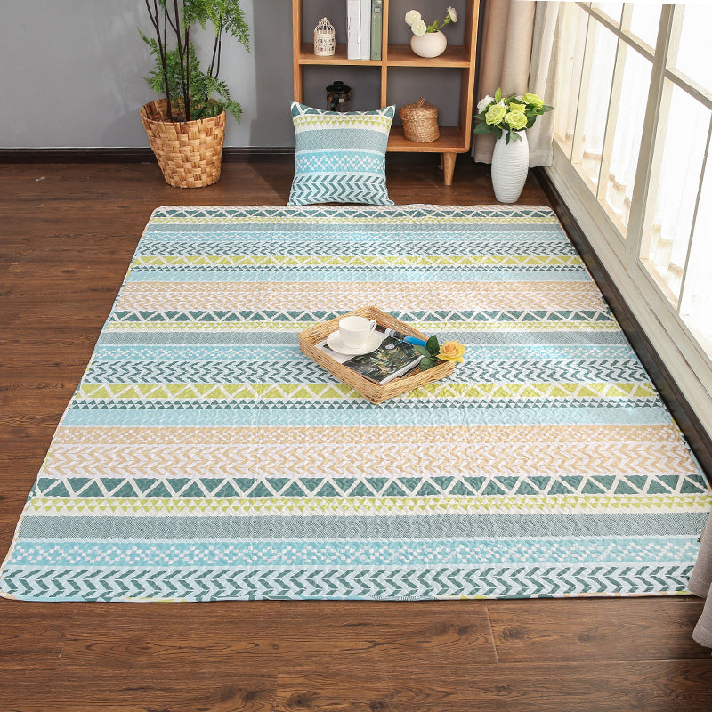 Sikunuo | Beautiful geometric rug Multicolored Trend rug Cotton Easy to care for Pet-friendly Washable indoor rug for rooms