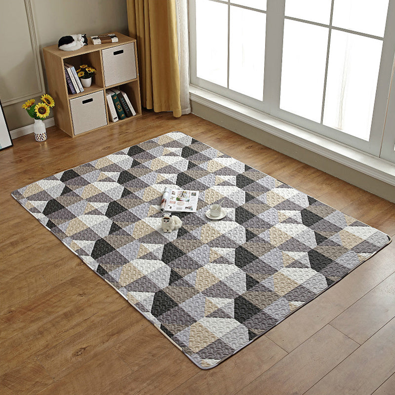 Sikunuo | Western Decor Rug Multicolor Geometric Print Rug Cotton Non-Slip Back Easy Care Rug