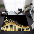 Sikunuo | Multicolor bedroom rug funky music printed area rug polyester non-slip backing pet-friendly rug