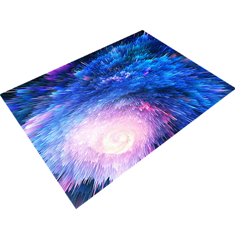 Sikunuo | Natural Living Room Rug Multicolored Space Print Rug Polypropylene Non-Slip Washable Area Rug