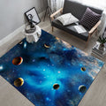 Sikunuo | Natural Living Room Rug Multicolored Space Print Rug Polypropylene Non-Slip Washable Area Rug