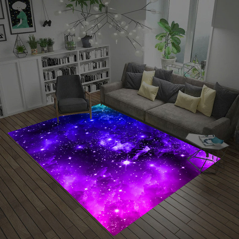 Sikunuo | Casual Living Room Wallpaper Multicolor Area Print Rug Polypropylene Non-Slip Back Indoor Rug