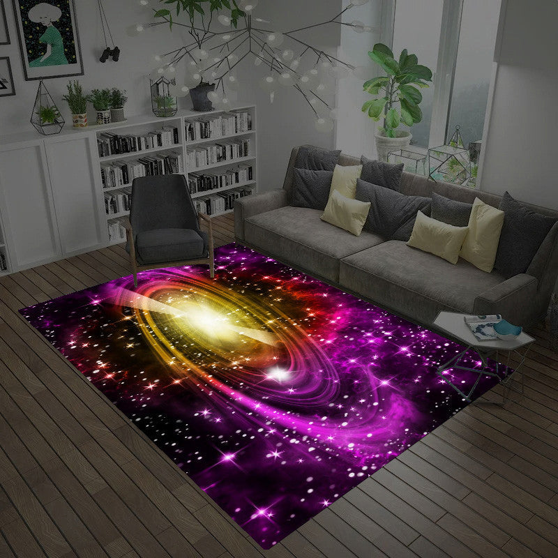 Sikunuo | Casual Living Room Wallpaper Multicolor Area Print Rug Polypropylene Non-Slip Back Indoor Rug