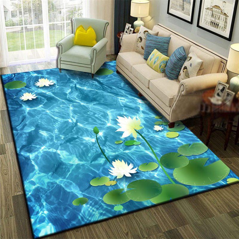Sikunuo | Relaxing Living Room Multicolored Animal Pattern Carpet Synthetic Pet Friendly Washable Carpet
