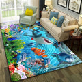 Sikunuo | Relaxing Living Room Multicolored Animal Pattern Carpet Synthetic Pet Friendly Washable Carpet