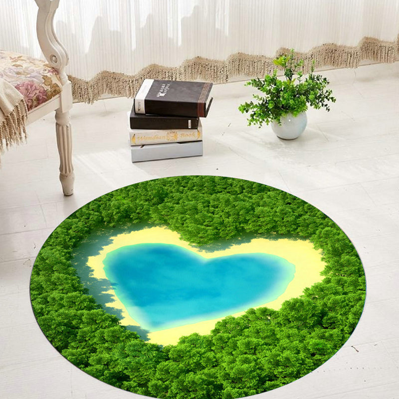 Sikunuo | Comfort 3D Plant Pattern Rug Multicolored Polypropylene Area Rug Easy Care Machine Washable Rug for Room