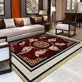 Sikunuo | Classic Zen Print Rug Multicolor Chinese Rug Polypropylene Non-Slip Backing Pet-Friendly Stain-Resistant Rug for Home