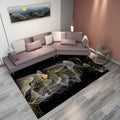 Sikunuo | Classic Mountain Landscape Rug Multicolored Chinese Rug Synthetic Stain Resistant Washable Non-Slip Rug for Deco