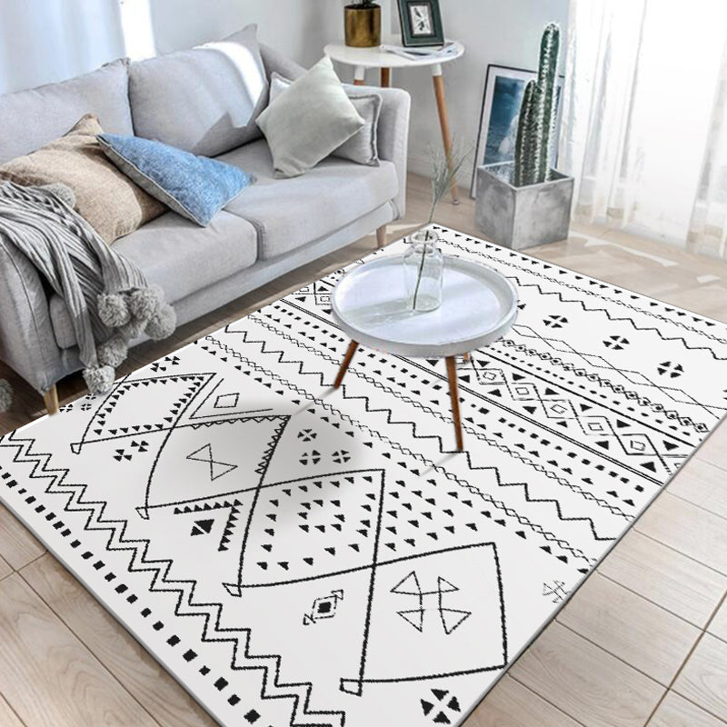 Sikunuo | Native American Line Print Rug Multicolor Polypropylene Rug Pet Friendly Non-Slip Back Machine Washable Rug for Living Room