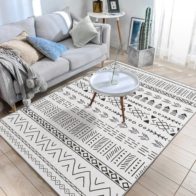 Sikunuo | Native American Line Print Rug Multicolor Polypropylene Rug Pet Friendly Non-Slip Back Machine Washable Rug for Living Room
