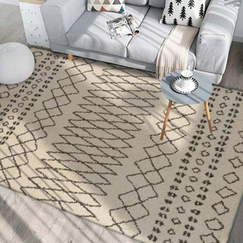 Sikunuo | Native American Line Print Rug Multicolor Polypropylene Rug Pet Friendly Non-Slip Back Machine Washable Rug for Living Room