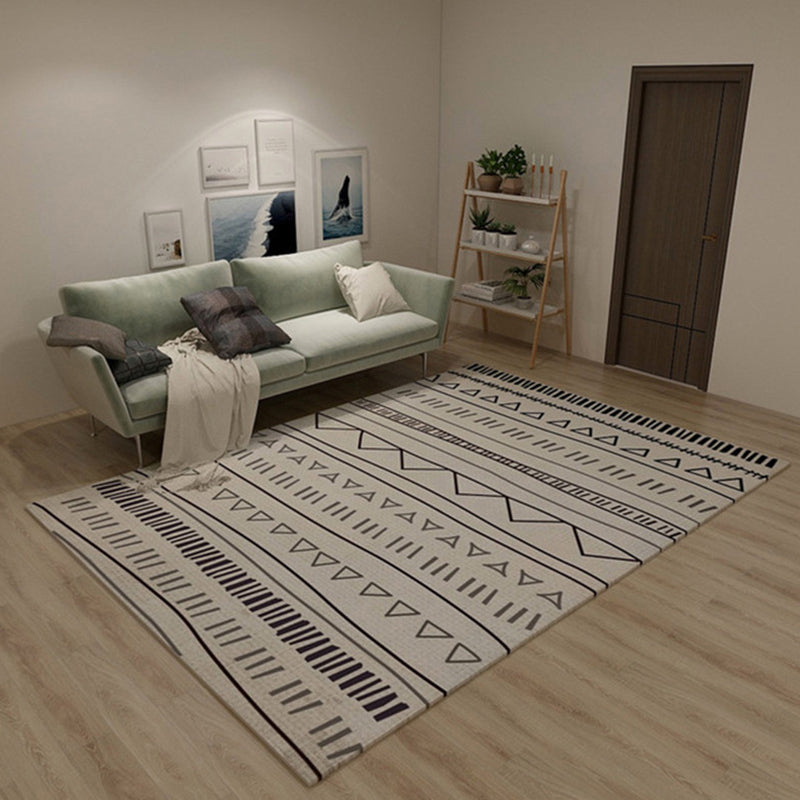 Sikunuo | Western Tribal Print Rug Multicolored Synthetic Rug Machine Washable Non-Slip Back Stain Resistant Rug for Living Room