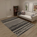Sikunuo | Western Tribal Print Rug Multicolored Synthetic Rug Machine Washable Non-Slip Back Stain Resistant Rug for Living Room