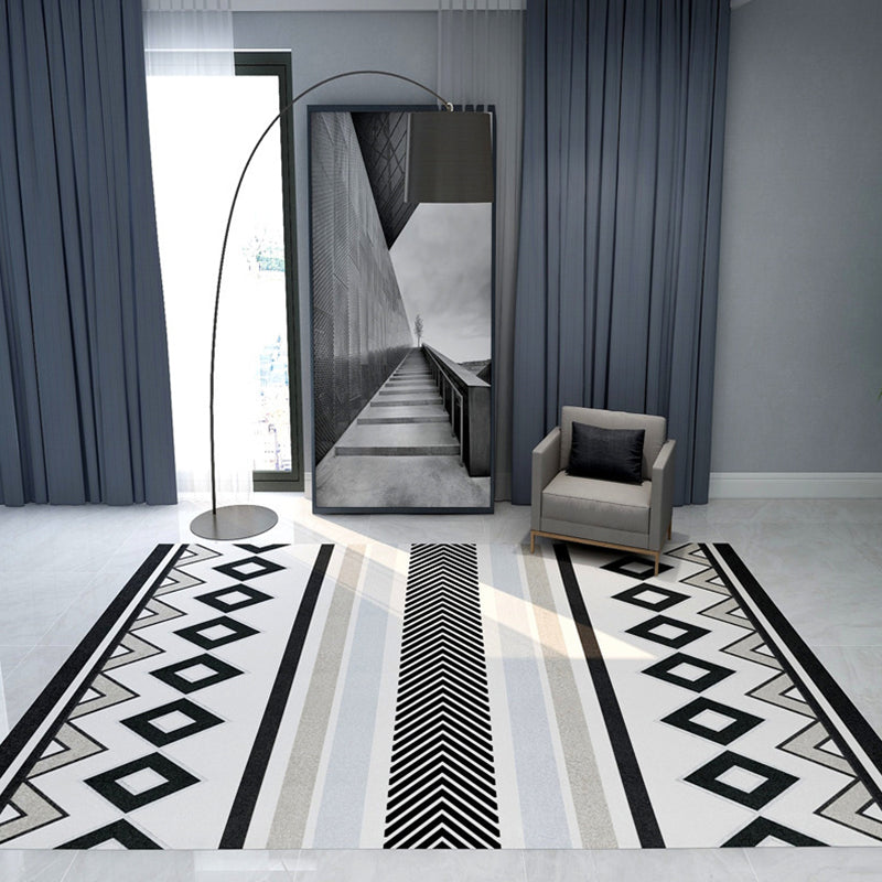 Sikunuo | Classic Multicolored Southwestern Carpet Polyester Geometry Rug Stain Resistant Non-Slip Pet-Friendly Rug for the Living Room