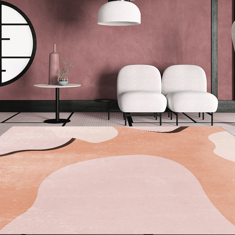 Sikunuo | Creative Geometric Color-Block Carpet Multi Color Nordic Carpet Synthetic Non-Slip Stain-Resistant Machine Washable Carpet for Home
