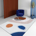 Sikunuo | Multicolor Abstract Art Printed Rug Polypropylene Minimalist Area Rug Machine Washable Non-Slip Back Stain Resistant Rug for Large Space