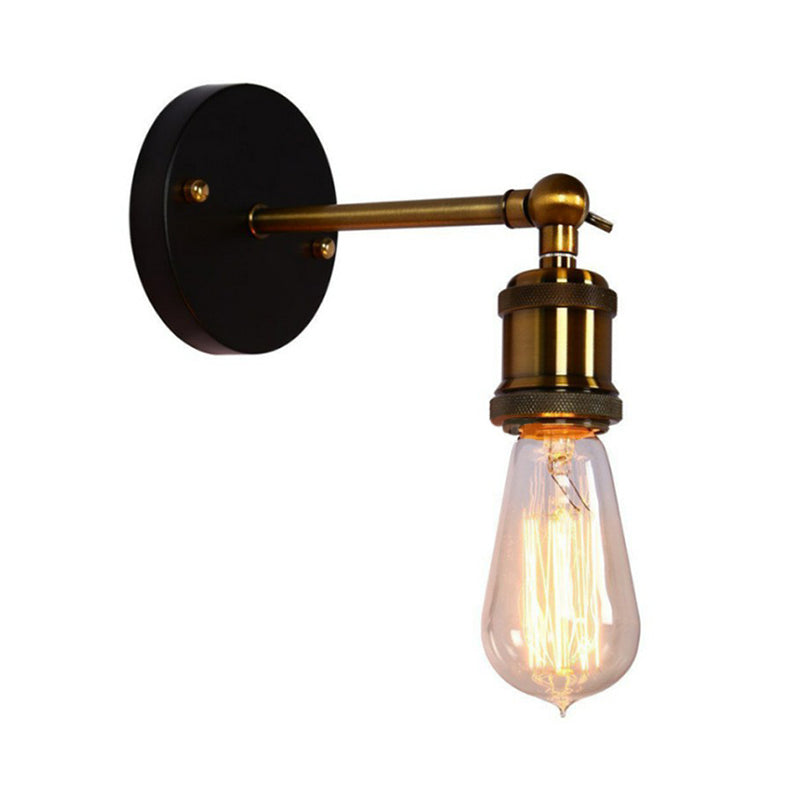 Sikunuo | Exposed Bulb Design Metal Wall Lamp Factory 1 Head Dining Room Wall Light with Swivel Joint