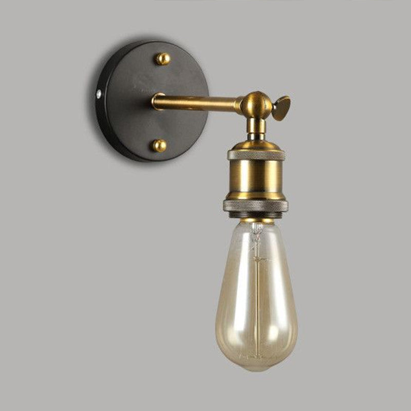 Sikunuo | Exposed Bulb Design Metal Wall Lamp Factory 1 Head Dining Room Wall Light with Swivel Joint