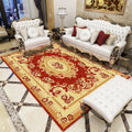 Sikunuo | Olden Floral Pattern Carpet Multicolored Polyester Indoor Rug Non-Slip Backing Pet Friendly Rug for Living Room